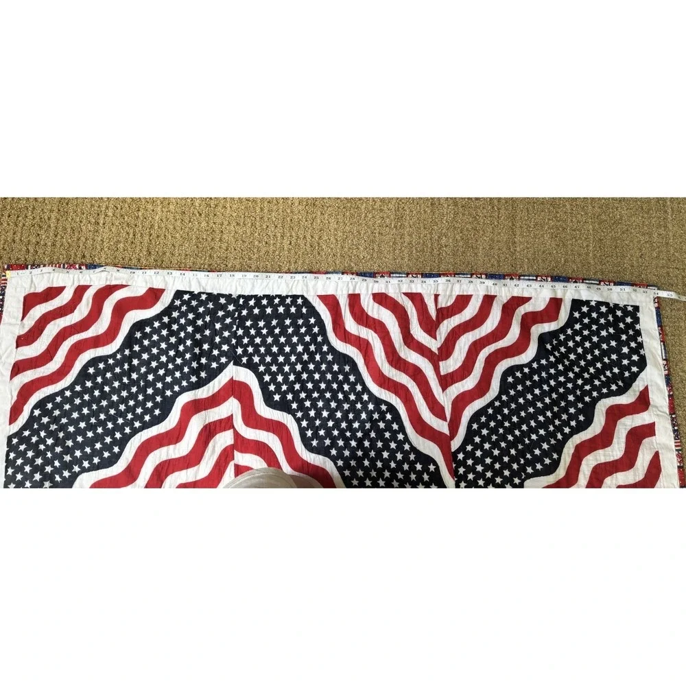 Handmade Patriotic American Flag Throw Quilt 54